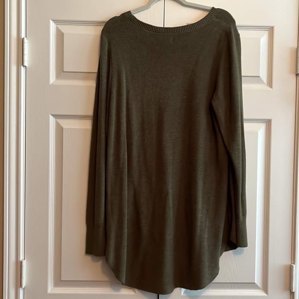 Olive green oversized knit sweater - Picture 2 of 3